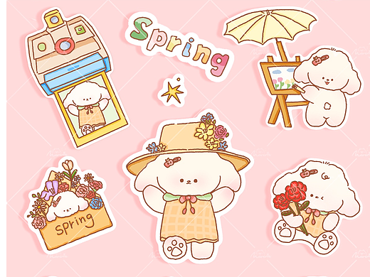 【春日小狗】原创贴纸/M5异形分隔页