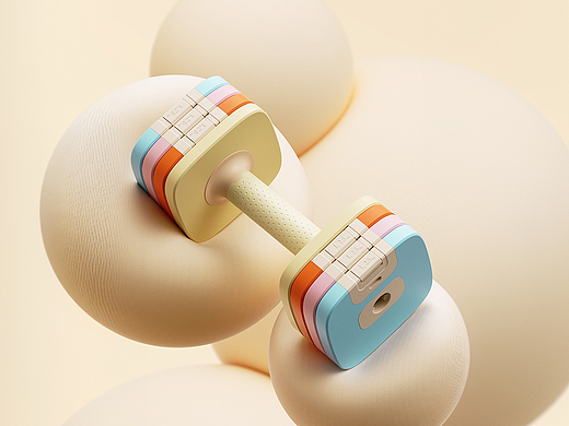 产品建模渲染 I 彩虹哑铃 ✖ 礼想抱福