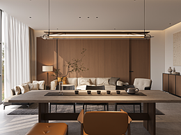 现代客餐厅渲染