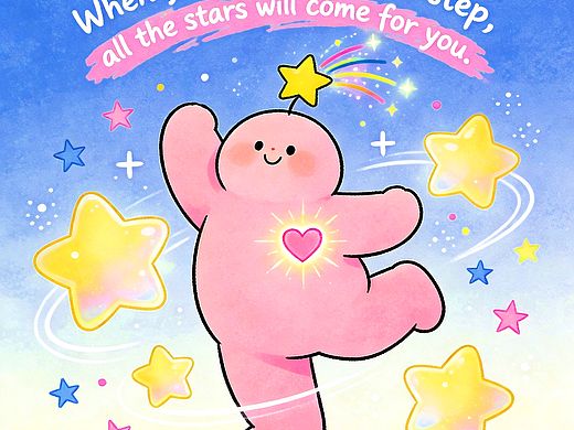 ?當你邁出第一步，漫天星光都為你而來（個人主頁-ZNzMxNTU4NDA=） - 兒童插畫 - 站酷設(shè)計師嘟嘟_Dudu原創(chuàng)素材 - 站酷ZCOOL