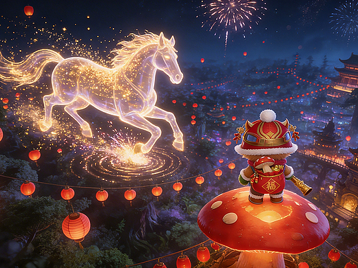 金马衔光：提莫的新春祥瑞乐章（个人主页-ZNzMxNTcxNDQ=） - AI作品 - 站酷设计师AI探险家欣酱原创素材 - 站酷ZCOOL