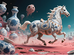 青花駿馬