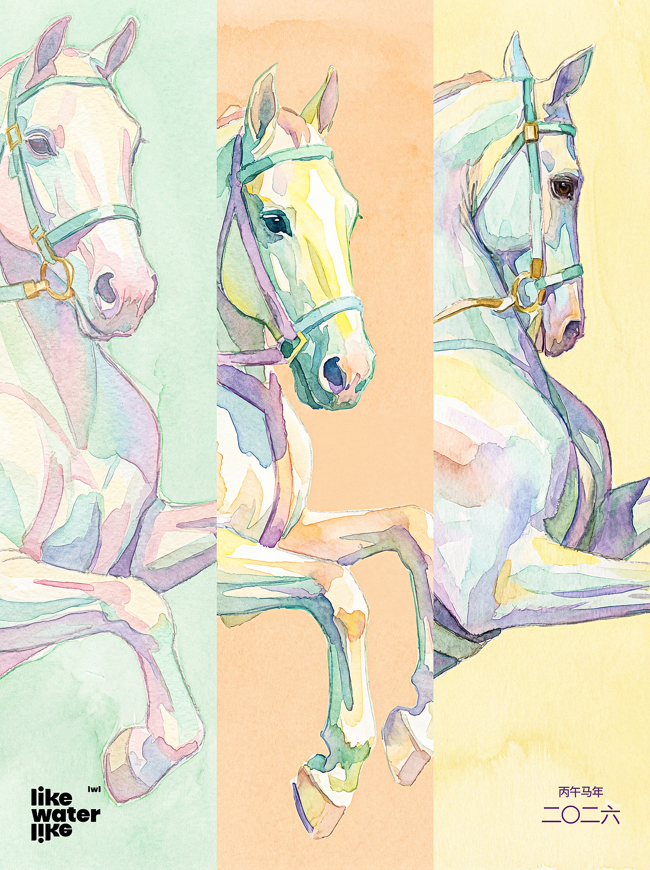 马年新春2026（图ZNDAyNjM2MjA4） - 艺术插画 - 站酷设计师likewaterlike原创素材 - 站酷ZCOOL