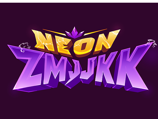 赛博朋克风霓虹立体字体