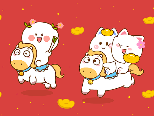 二花&桃小仙可爱表情包~