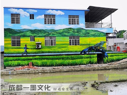 成都墙绘，成都彩绘，乡村壁画
