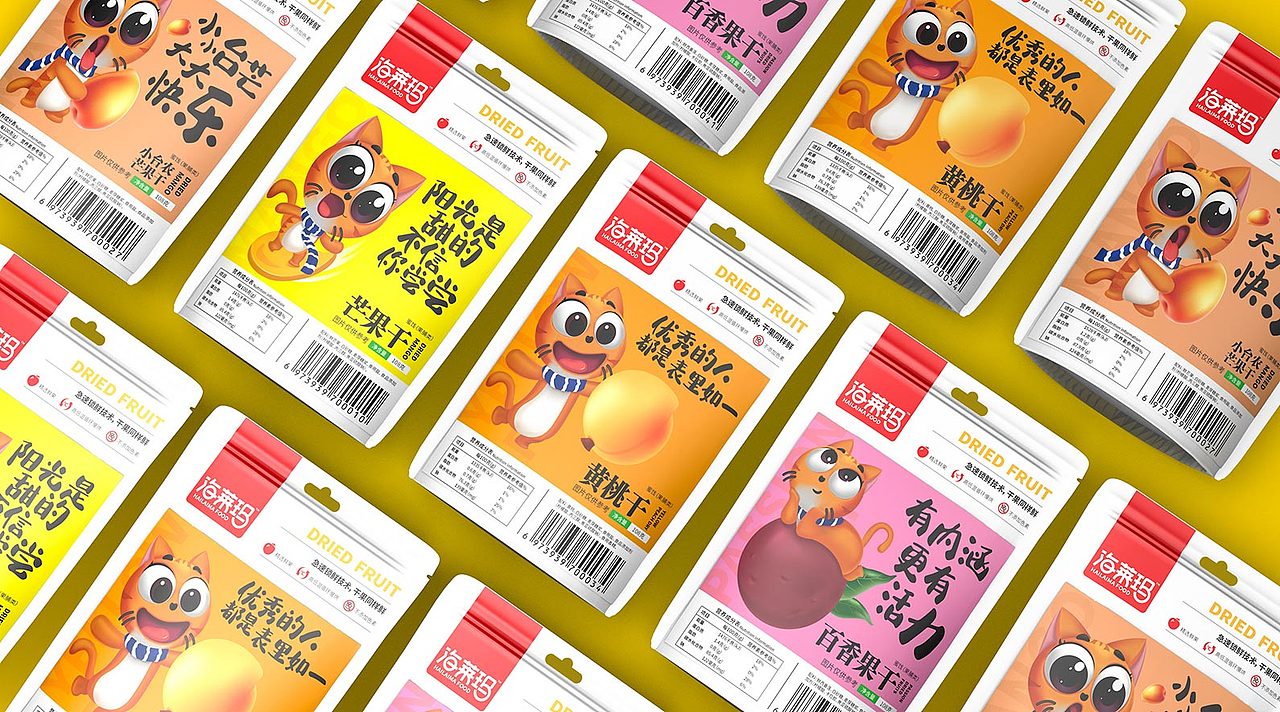 果干包装设计丨卡通包装设计丨芒果干包装丨黄桃干包装（图ZNDAyNjU5MzQ0） - 包装 - 站酷设计师专业策略包装设计原创素材 - 站酷ZCOOL