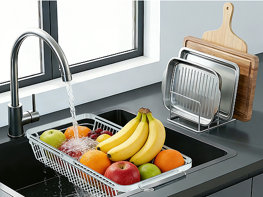 不锈钢沥水篮+碗碟架