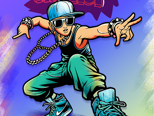 Cool Boy嘻哈涂鸦风格插画