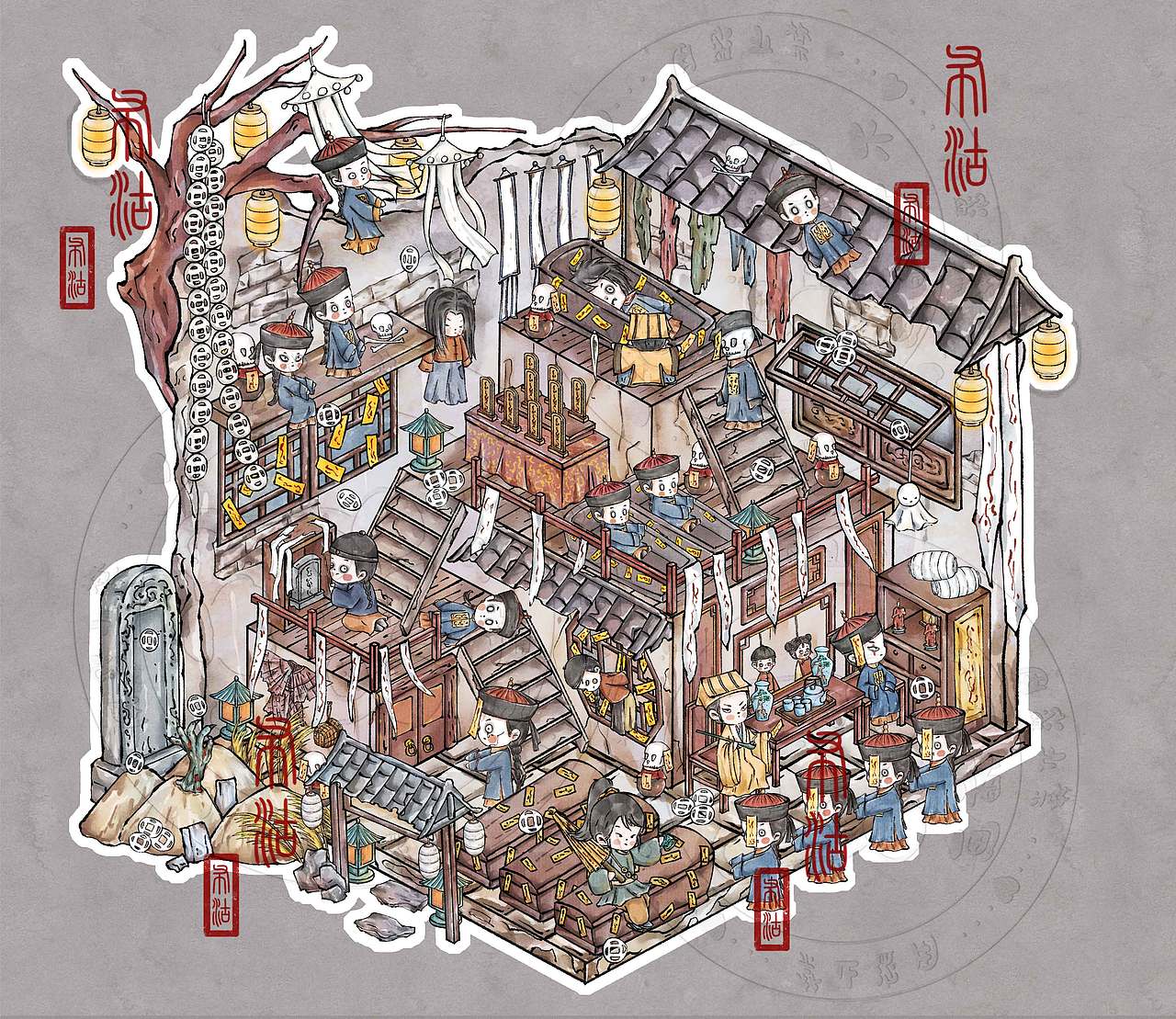 微恐造景（图ZNDAyNjY4NTY4） - 商业插画 - 站酷设计师木木王MMW原创素材 - 站酷ZCOOL