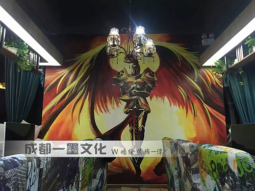 成都墙绘，3D墙绘，网吧涂鸦