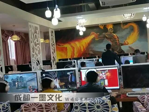 3D墙绘，网吧墙绘，网咖装修