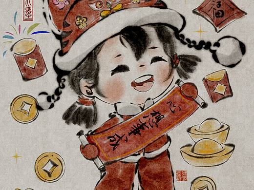 水墨插画｜马年大吉大利