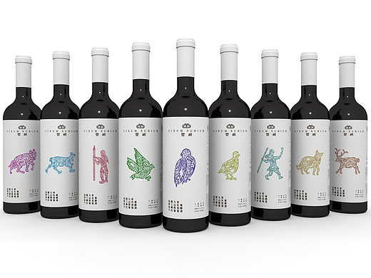 贺兰山岩画九章葡萄酒包装体系设计