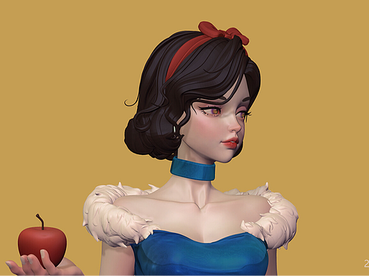 ZBrush-风格化白雪公主角色模型制作教程。zbrush角色