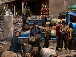 電視劇《生命樹》手繪油畫海報