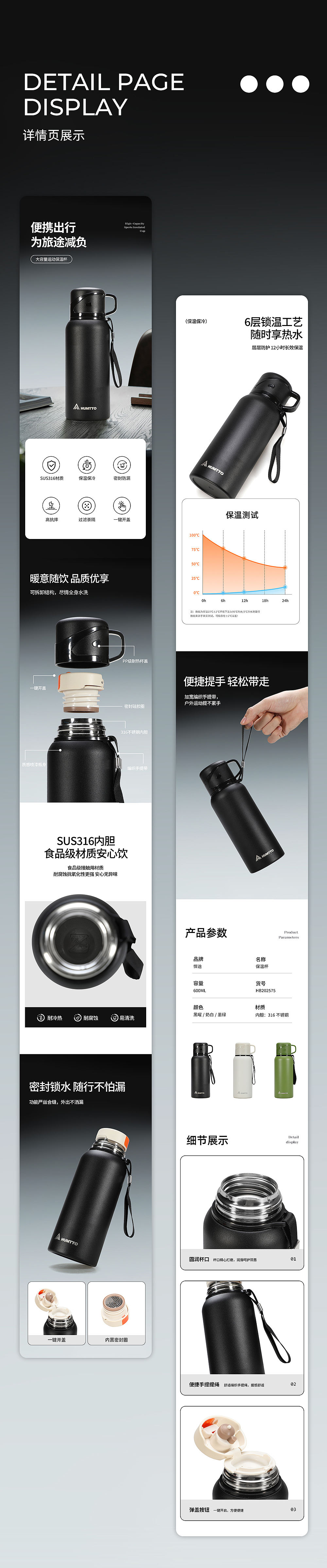 户外保温杯电商详情页（图ZNDAyNjkzMzI0） - 电商 - 站酷设计师Guni原创素材 - 站酷ZCOOL