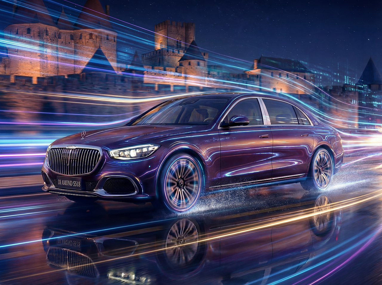 《光痕:Mercedes-Maybach 视觉海报 | 3D渲染作品》(图ZNDAyNjkzOTAw) - 其他三维 - 站酷设计师简泽一原创素材 - 站酷ZCOOL