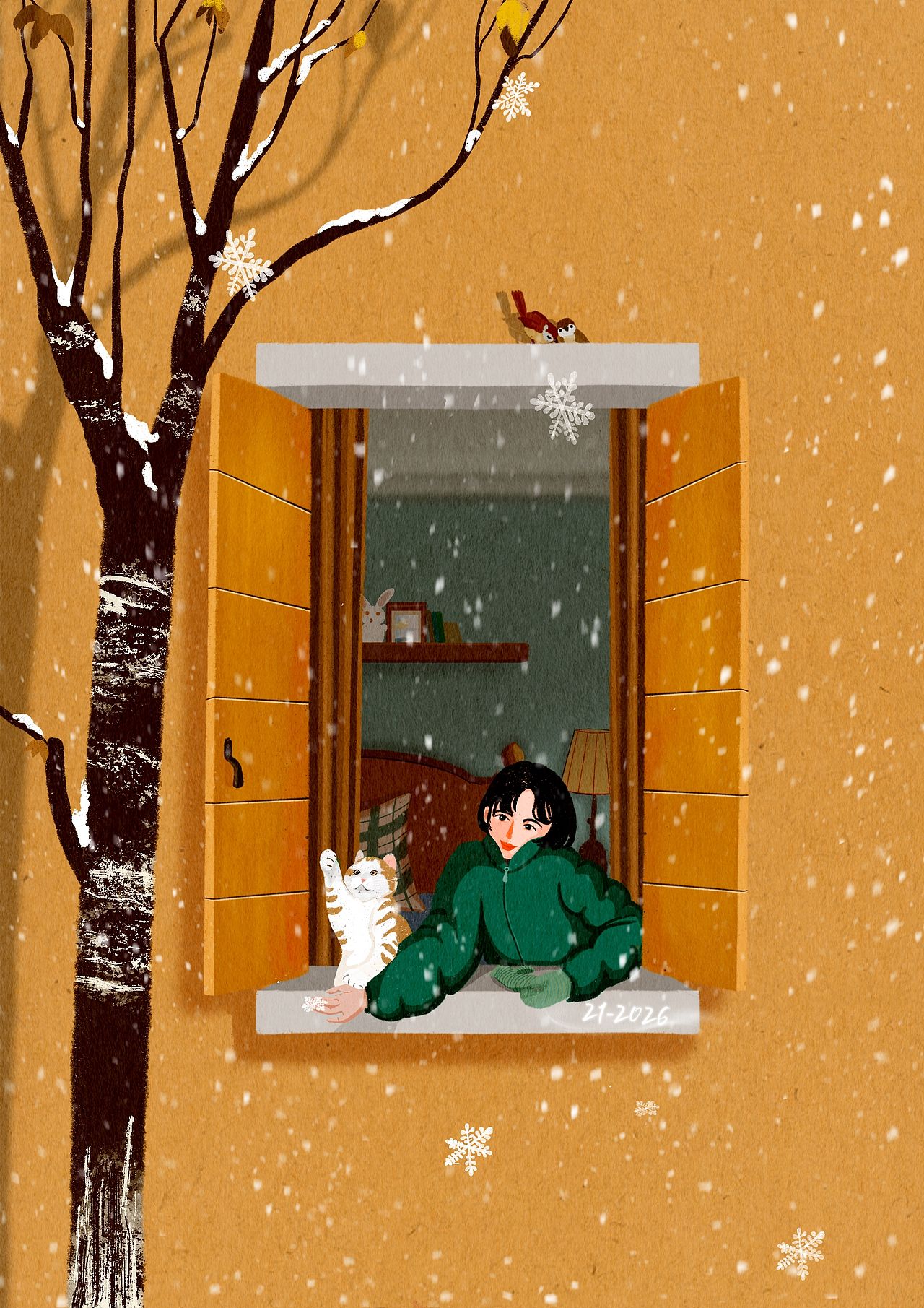 窗外有树（图ZNDAyNjk0MDc2） - 商业插画 - 站酷设计师21的插画生活原创素材 - 站酷ZCOOL