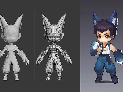 3dmax-Q版狼人角色模型制作教程。3dmax建模基础教程