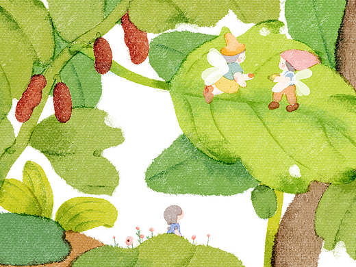 嫩綠色的日子（個人主頁-ZNzMxNjY0MDg=） - 兒童插畫 - 站酷設計師梁檸檬梁檸檬原創(chuàng)素材 - 站酷ZCOOL