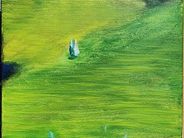 亭子的油画作品