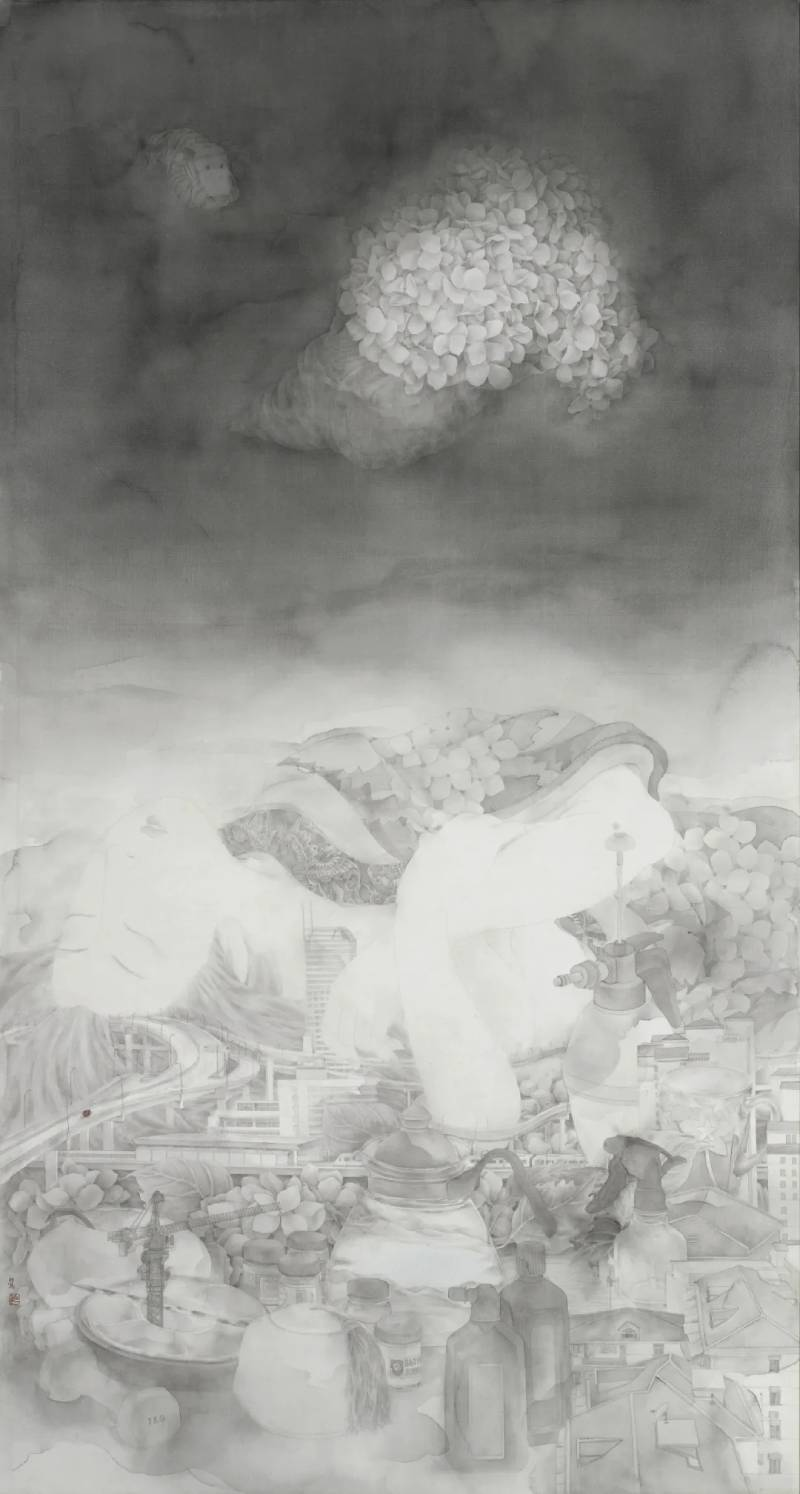 以传统工笔勾写都市中的抒情，鲍莺展“花开有时”（图ZMTU0MjY2ODg=） - 资讯 - 站酷设计师壹号观察原创素材 - 站酷ZCOOL
