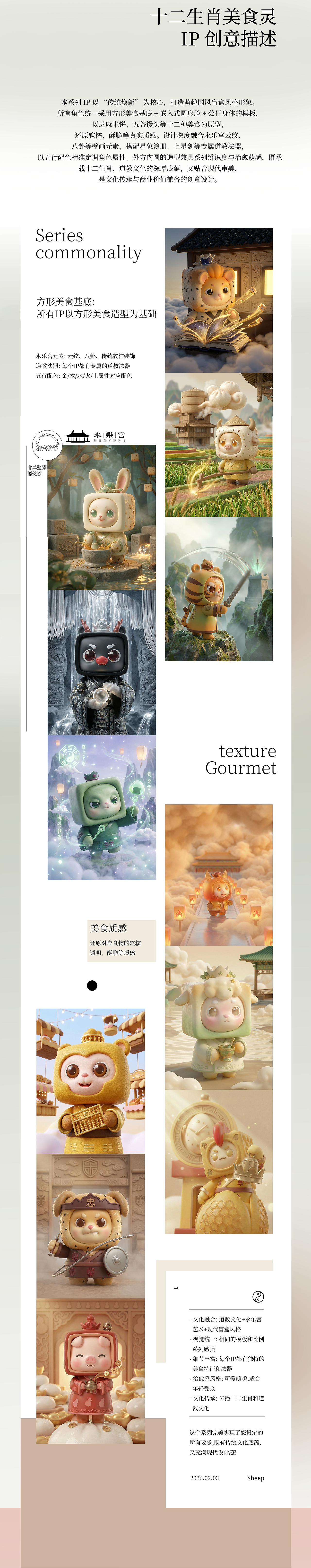 永乐宫|十二生肖美食灵|IP短视频（图ZNDAyNzM3MjI0） - AI作品 - 站酷设计师轩大拾羊原创素材 - 站酷ZCOOL