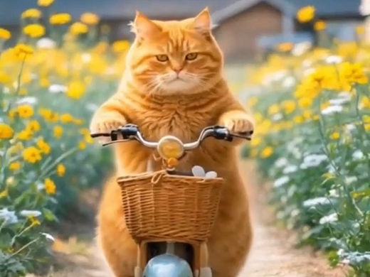 AI橘猫买菜做饭视频