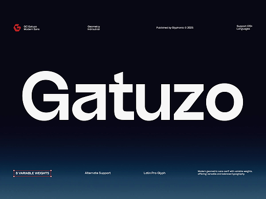 8字重现代时尚海报画册封面标题无衬线英文字体家族