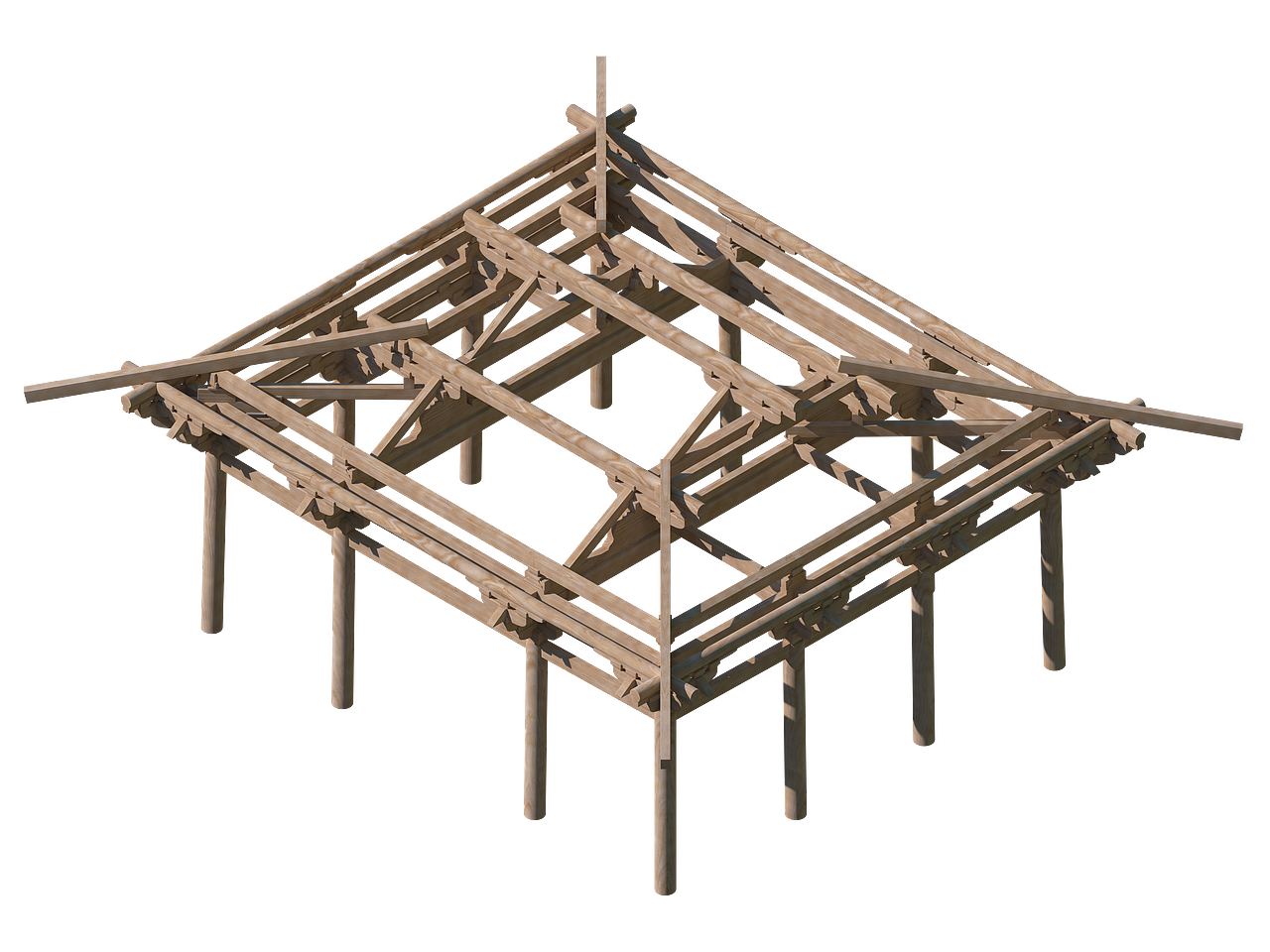 南禅寺大殿3D模型(图ZNDAyNzQ5NzYw) - 建筑/空间 - 站酷设计师孜然鸡丁原创素材 - 站酷ZCOOL