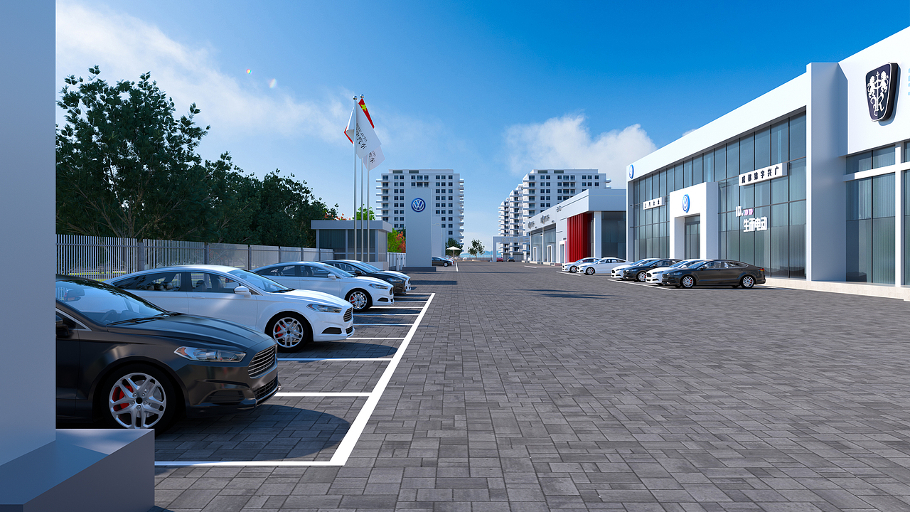 锦宇汽车园区未来效果图（图ZNDAyNzU5NjEy） - 商业空间设计 - 站酷设计师基诺夫猫艇原创素材 - 站酷ZCOOL