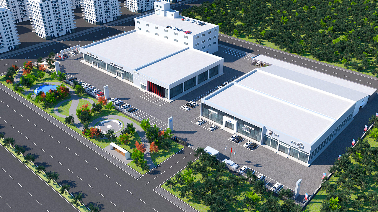 锦宇汽车园区未来效果图（图ZNDAyNzU5NTg4） - 商业空间设计 - 站酷设计师基诺夫猫艇原创素材 - 站酷ZCOOL