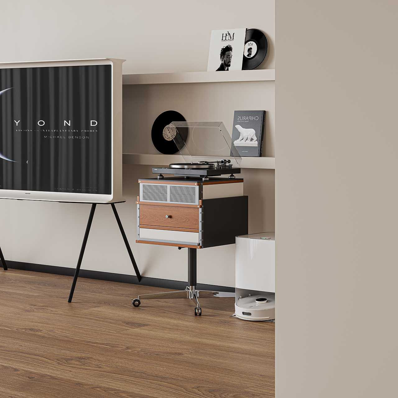 可移动唱片机置物柜（图ZNDAyNzYxMzg4） - 生活用品 - 站酷设计师谷及家居原创素材 - 站酷ZCOOL