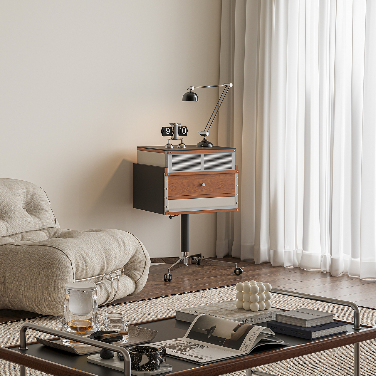 可移动唱片机置物柜（图ZNDAyNzYxNDEy） - 生活用品 - 站酷设计师谷及家居原创素材 - 站酷ZCOOL