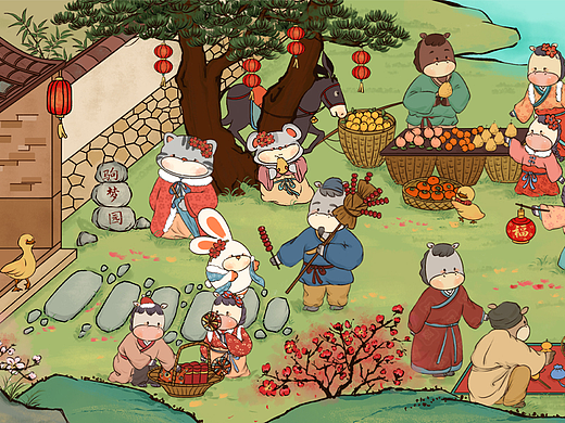 马年小画 |《驹梦园》（个人主页-ZNzMxNzE3ODQ=） - 创作习作 - 站酷设计师Tunnnnnn原创素材 - 站酷ZCOOL