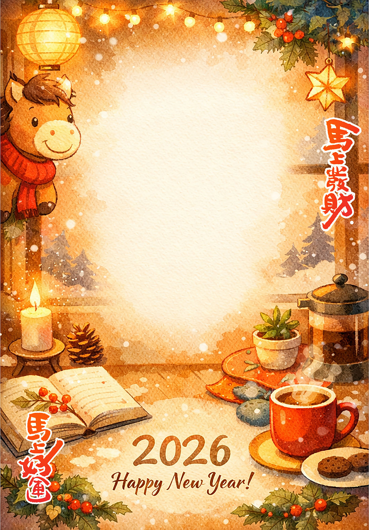 2026马年贺卡（图ZNDAyNzY1MzA0） - 创作习作 - 站酷设计师世颜Tassel原创素材 - 站酷ZCOOL