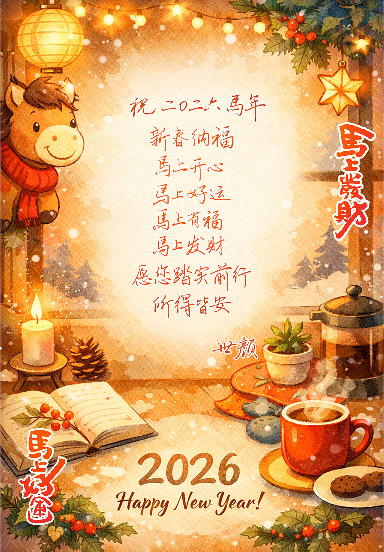 2026马年贺卡（图ZNDAyNzY1MzAw） - 创作习作 - 站酷设计师世颜Tassel原创素材 - 站酷ZCOOL