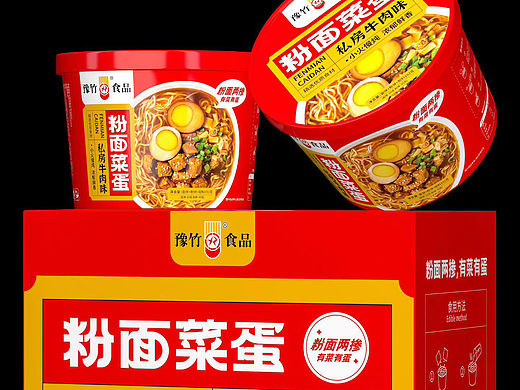 粉面菜蛋包装设计｜泡面包装设计｜桶装泡面包装