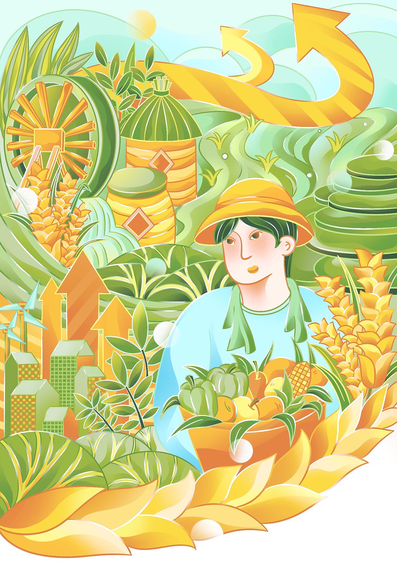 乡村兴（图ZNDAyNzgwMTMy） - 商业插画 - 站酷设计师橙诺o原创素材 - 站酷ZCOOL