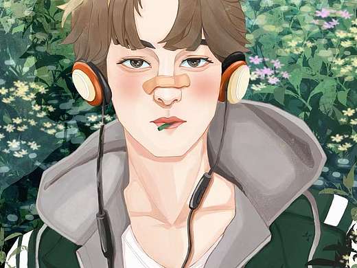 听歌的少年（个人主页-ZNzMxNzQzMjQ=） - 商业插画 - 站酷设计师阡陌微光原创素材 - 站酷ZCOOL