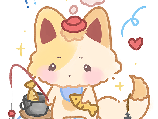 没钓上想吃的小鱼🐟（个人主页-ZNzMxNzUxNTY=） - 创作习作 - 站酷设计师慵懒小喵咪原创素材 - 站酷ZCOOL