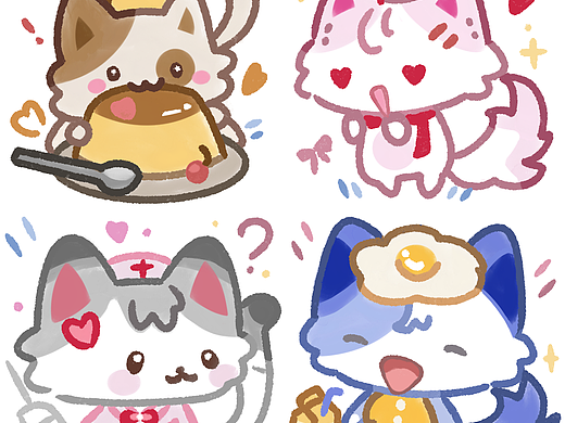 小猫四连拼！（个人主页-ZNzMxNzUxNzI=） - 创作习作 - 站酷设计师慵懒小喵咪原创素材 - 站酷ZCOOL