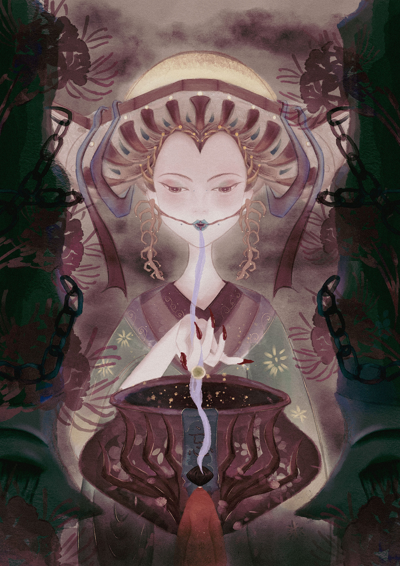 孟婆（图ZNDAyODAxNjY0） - 艺术插画 - 站酷设计师七点水原创素材 - 站酷ZCOOL