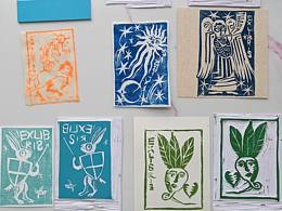 最近做了一套中世紀風格藏書票