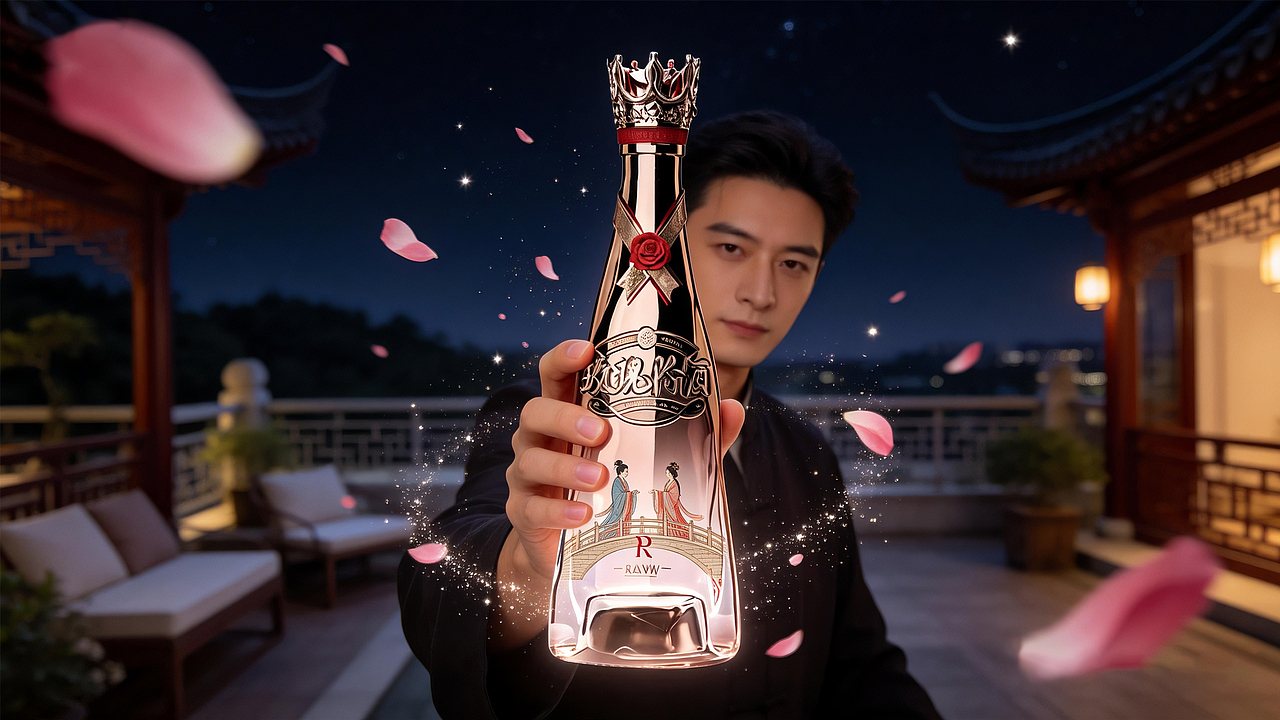 玫瑰汾酒-穿越千年的爱情（图ZNDAyODA2MDc2） - AI作品 - 站酷设计师小猪品牌设计原创素材 - 站酷ZCOOL