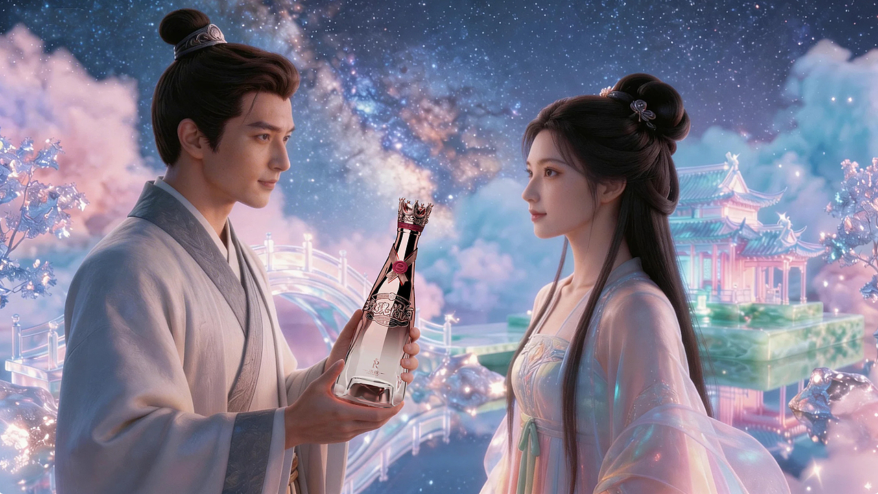 紅塵玫瑰——星河為媒，酒寄情深（圖ZNDAyODEzMDcy） - AI作品 - 站酷設(shè)計(jì)師郭_Joy原創(chuàng)素材 - 站酷ZCOOL