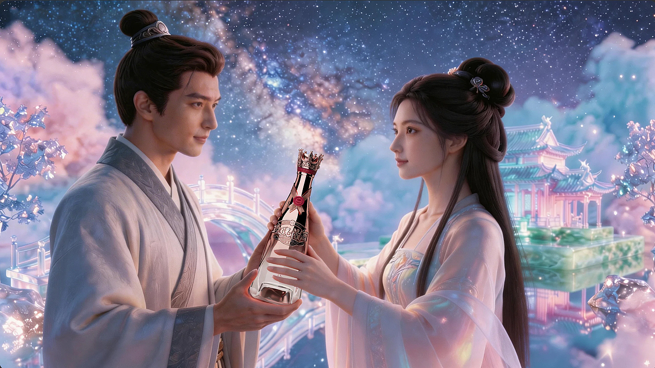 紅塵玫瑰——星河為媒，酒寄情深（圖ZNDAyODEzMDc2） - AI作品 - 站酷設(shè)計(jì)師郭_Joy原創(chuàng)素材 - 站酷ZCOOL