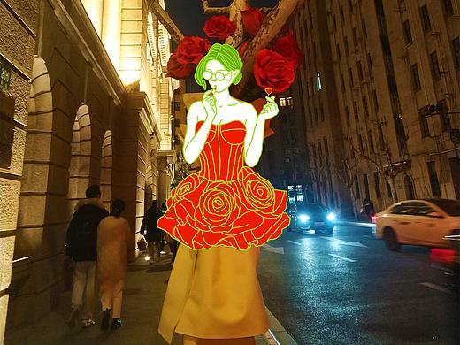 上海外滩老市府0214情人节装置创意互动