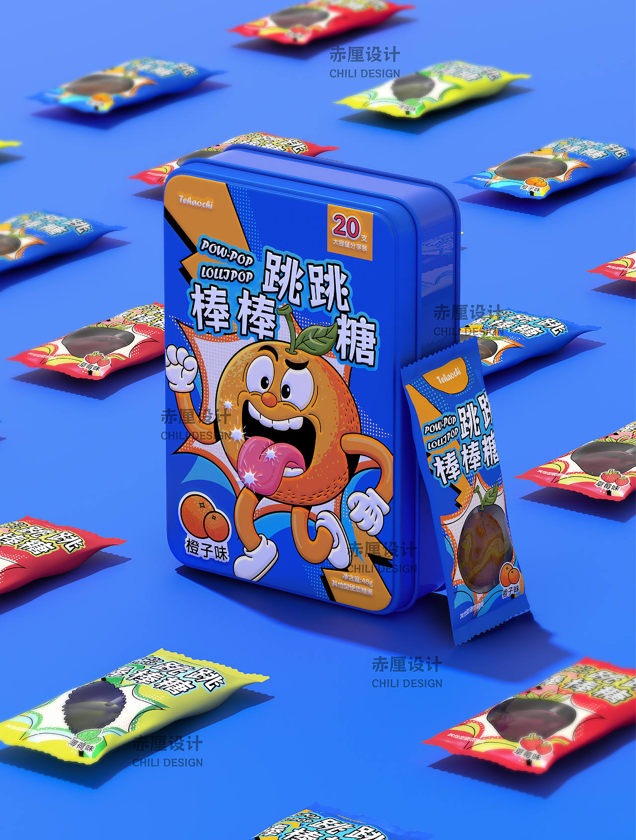 跳跳棒棒糖包装设计丨高饱和趣味零食包装（图ZNDAyODIxNTg4） - 包装 - 站酷设计师赤厘设计原创素材 - 站酷ZCOOL